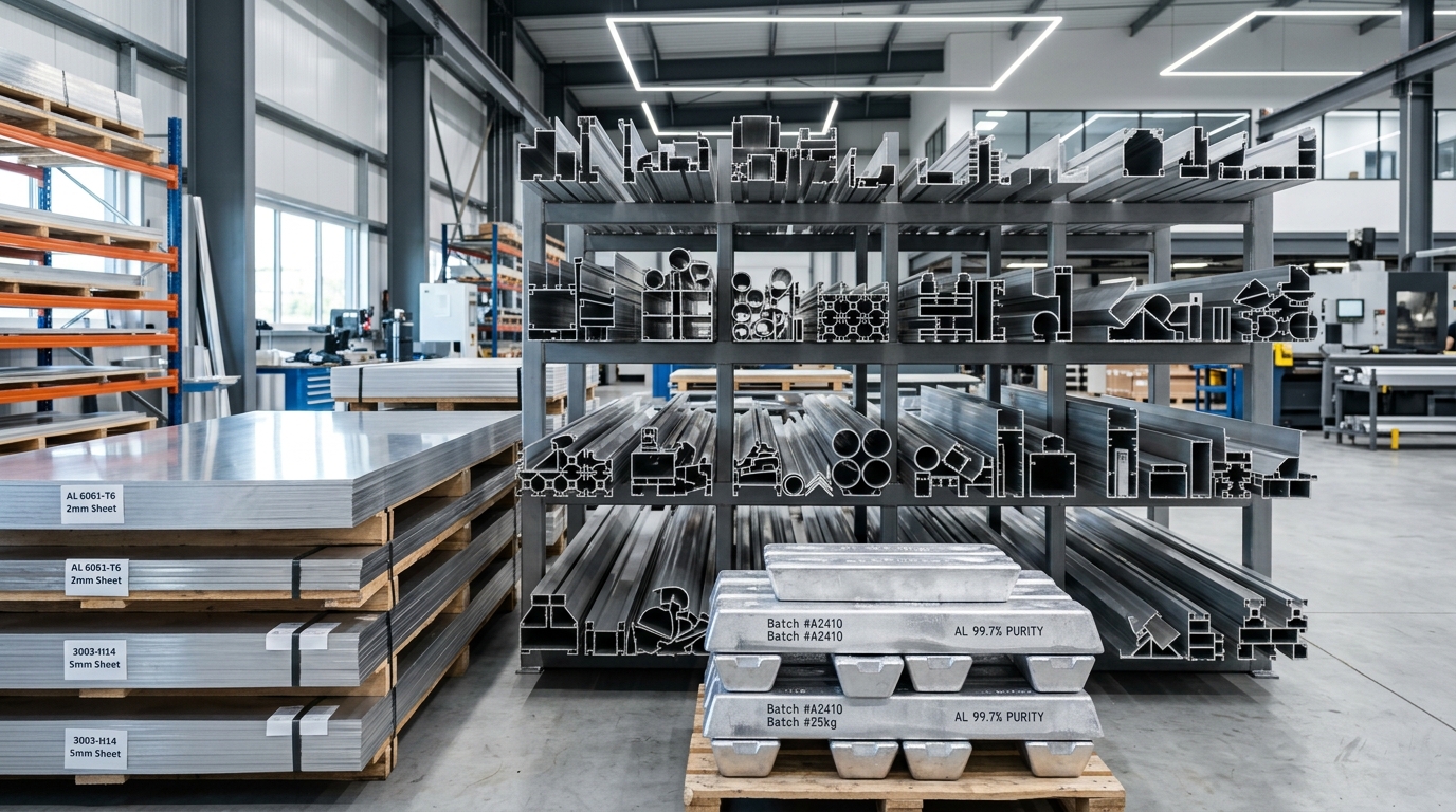 Aluminium flat sheets, profiles, ingots and extrusions